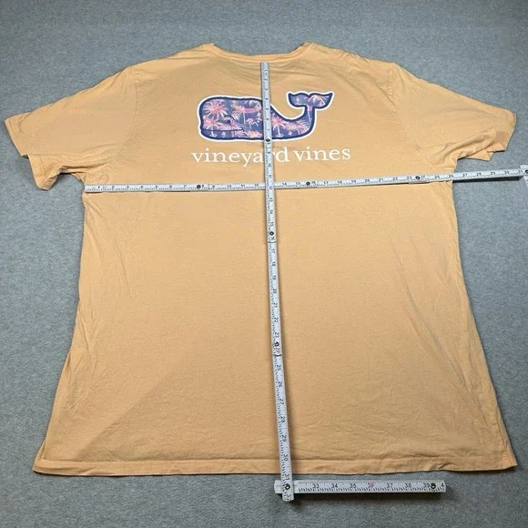 Vineyard Vines Orange Whale Pocket Tee 100% Cotton XXL Made in Peru - Picture 5 of 6